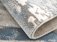 Tapis beige et bleu à motifs graphiques 200 x 290 cm MOSCOU