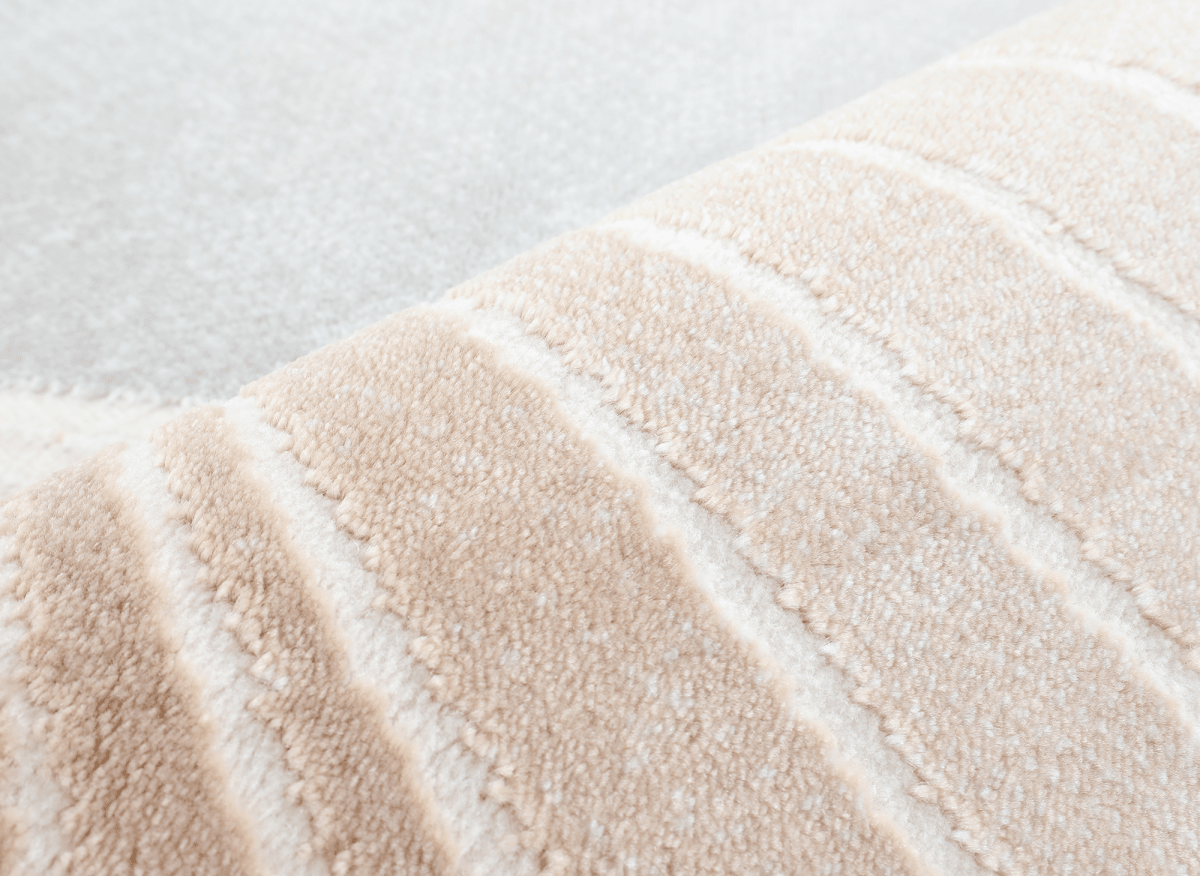 Tapis beige et gris à motifs blancs 160 x 230 cm PORTO