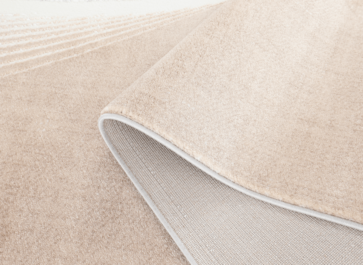 Tapis beige et gris à motifs blancs 160 x 230 cm PORTO