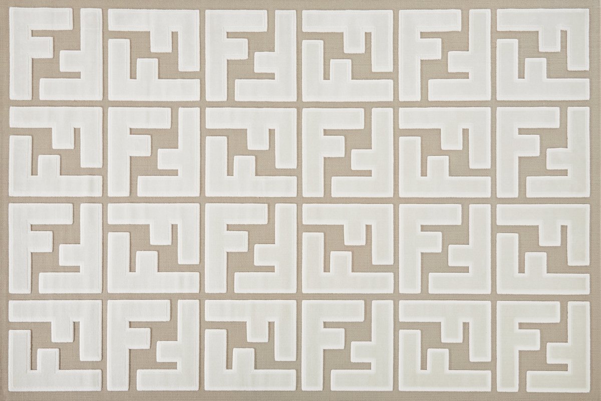 Tapis beige foncé à lettres beiges 200 x 290 cm KEZIA
