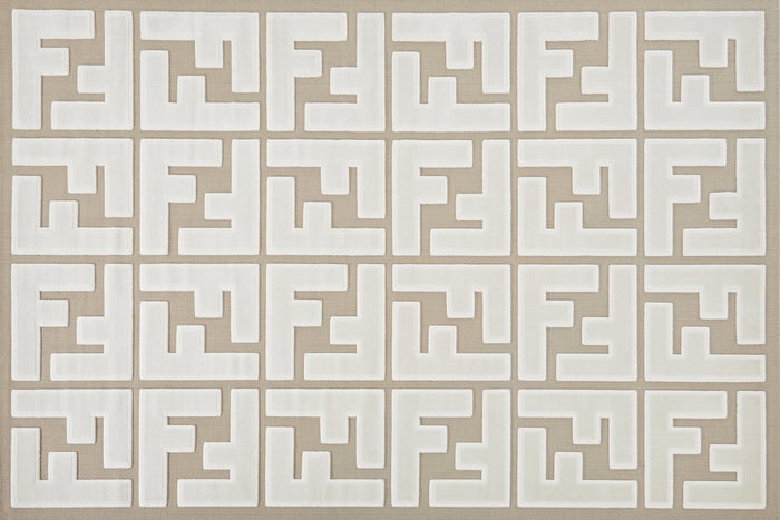 Tapis beige foncé à lettres beiges 200 x 290 cm KEZIA