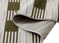 Tapis blanc à motifs carrés verts 200 x 290 cm THEOA