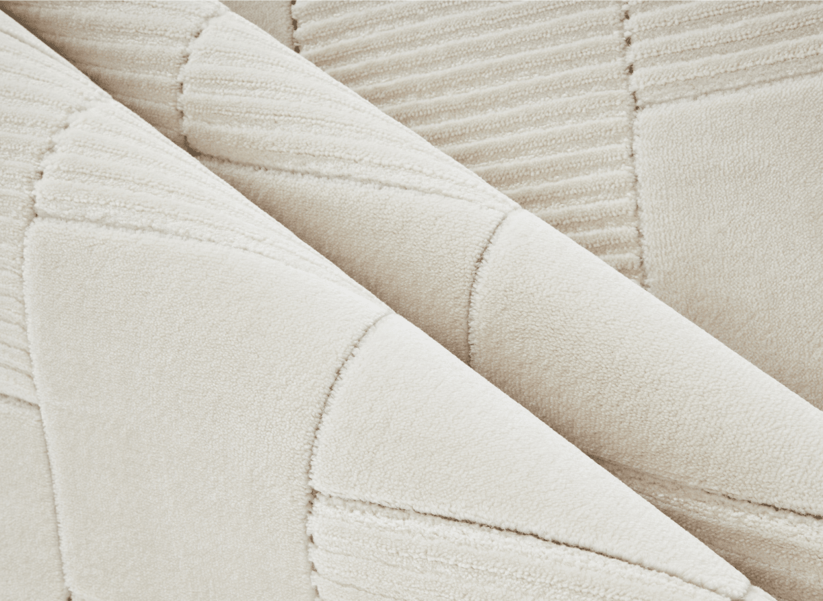 Tapis blanc écru à carreaux texturés 160 x 230 cm KARLINE
