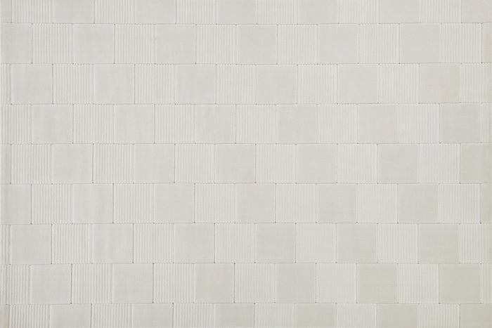 Tapis blanc écru à carreaux texturés 200 x 290 cm KARLINE