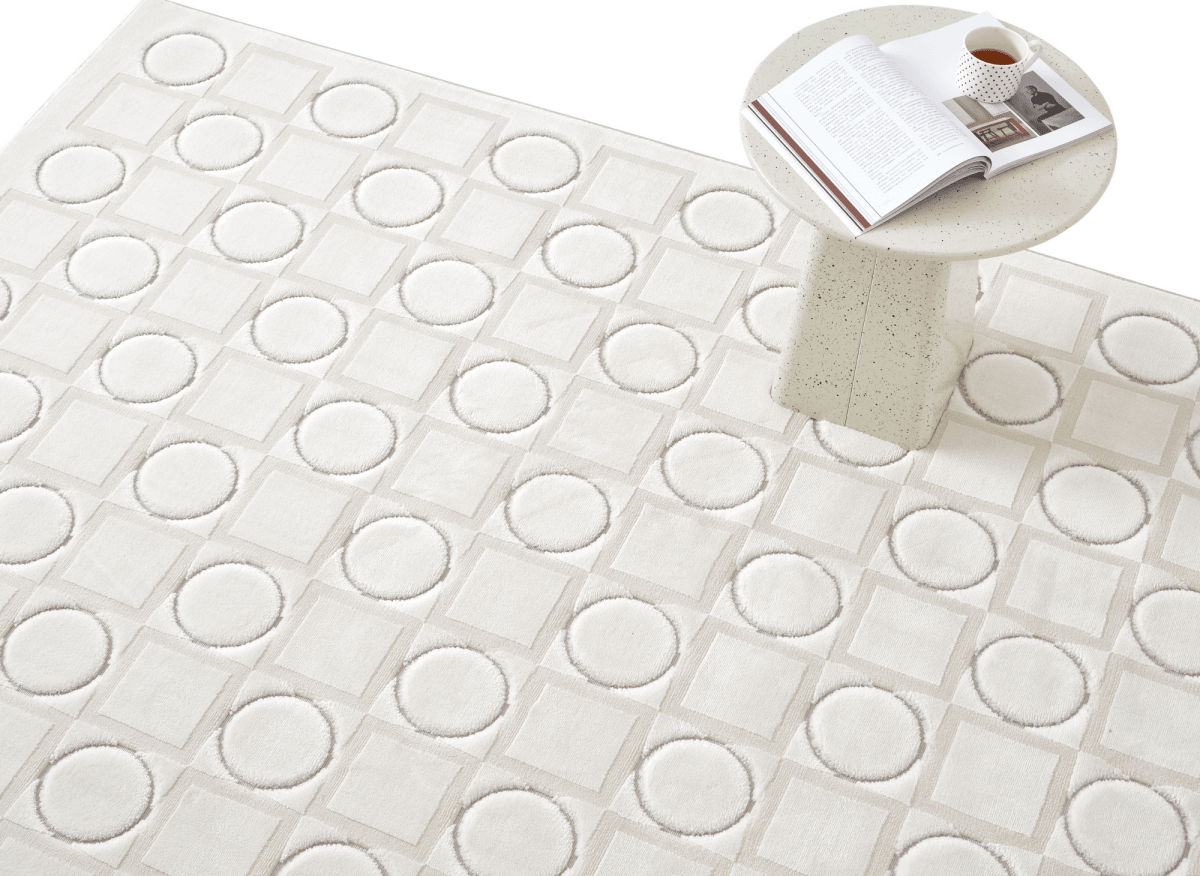 Tapis blanc écru à formes géométriques 154 x 230 cm KAELIES