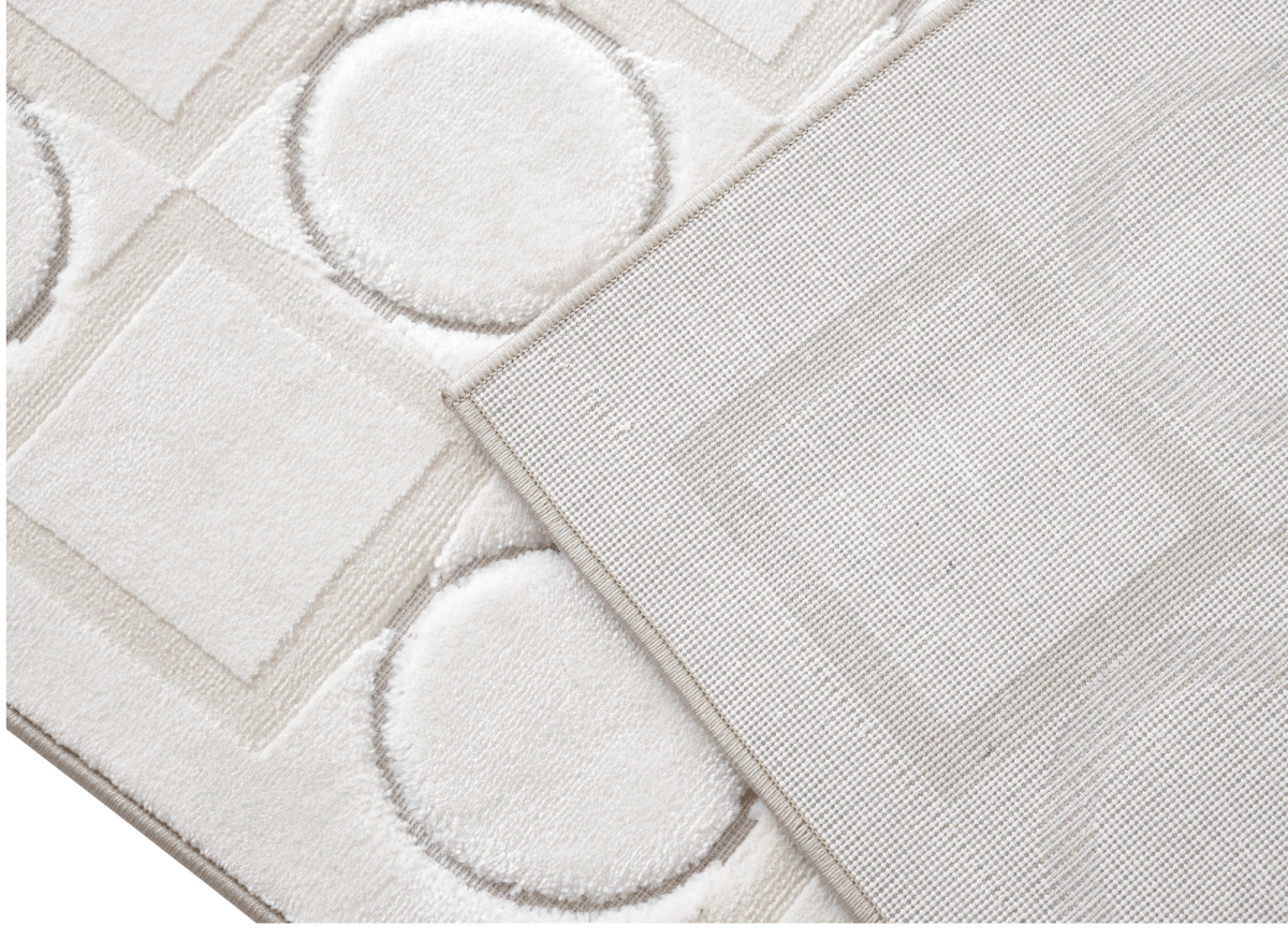 Tapis blanc écru à formes géométriques 192 x 290 cm KAELIES