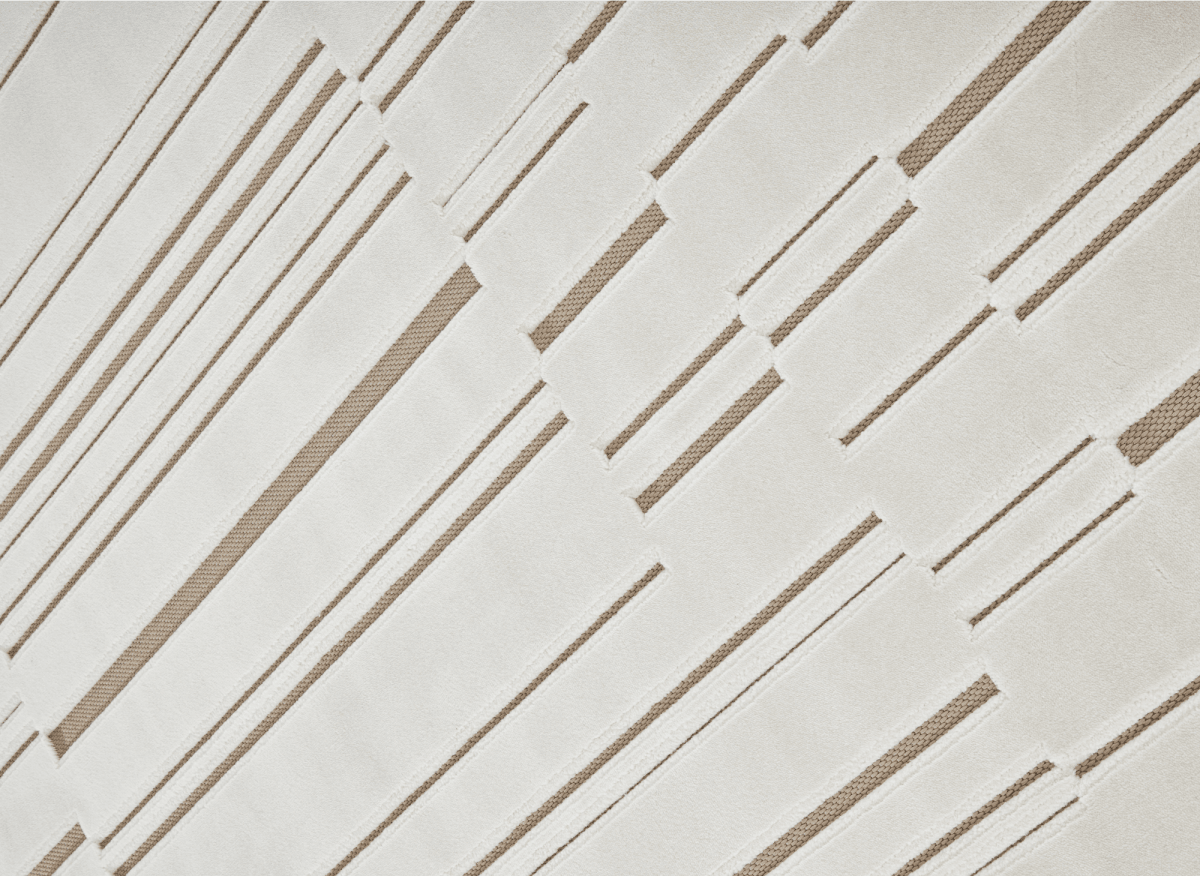 Tapis blanc écru à lignes asymétriques beiges 200 x 290 cm AYLAN