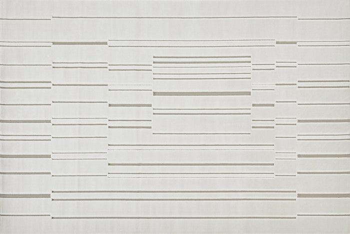 Tapis blanc écru à lignes asymétriques beiges 160 x 230 cm AYLAN