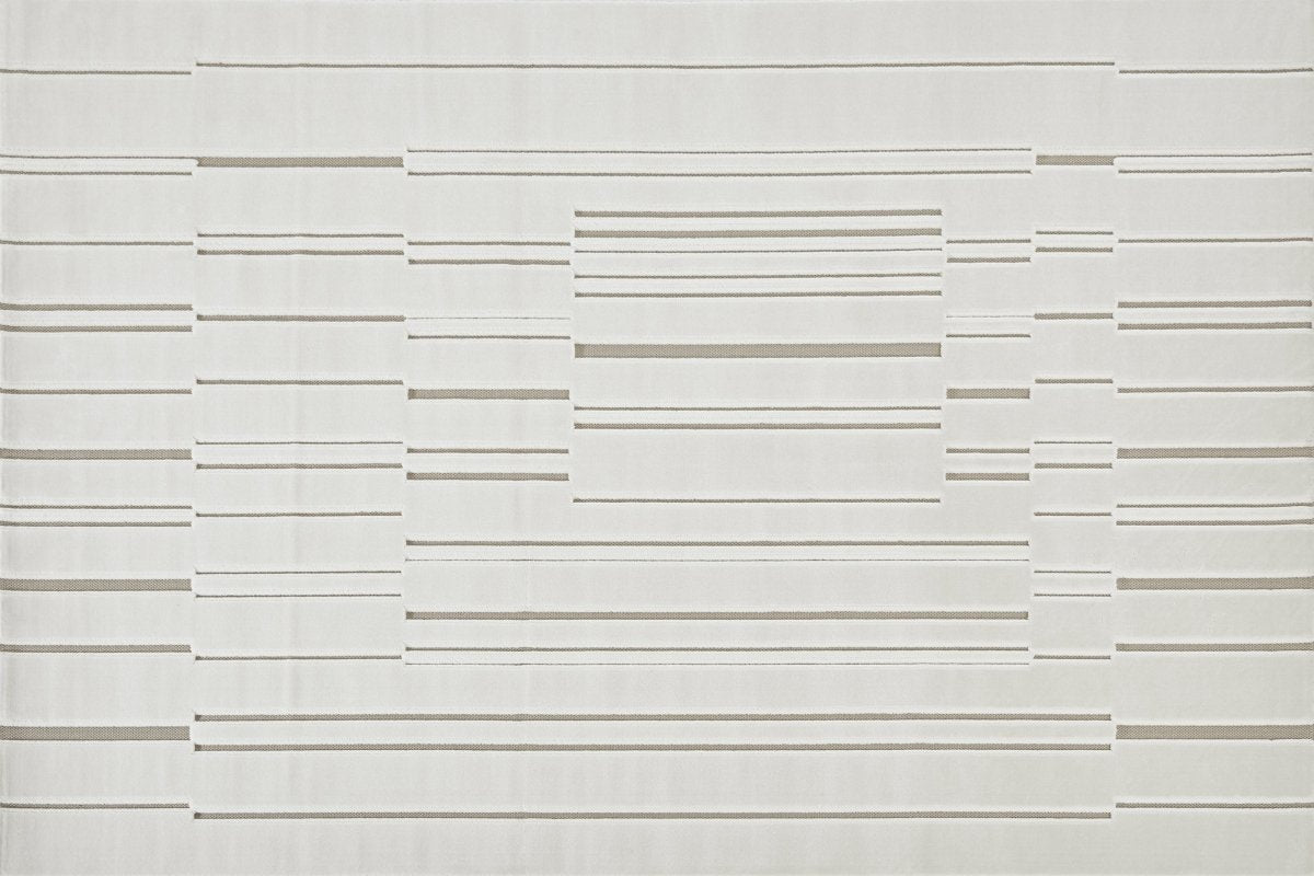 Tapis blanc écru à lignes asymétriques beiges 200 x 290 cm AYLAN