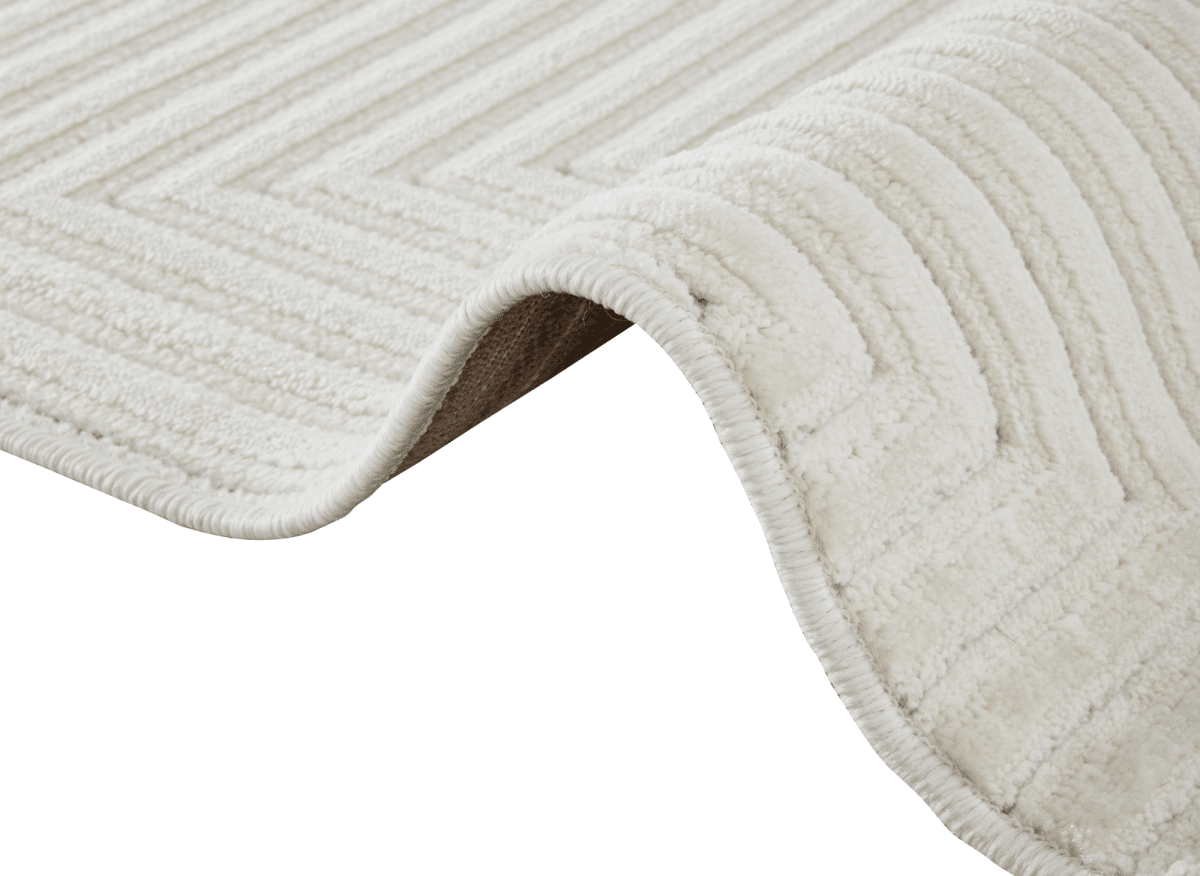 Tapis blanc écru à losanges beiges 200 x 290 cm ROUBY