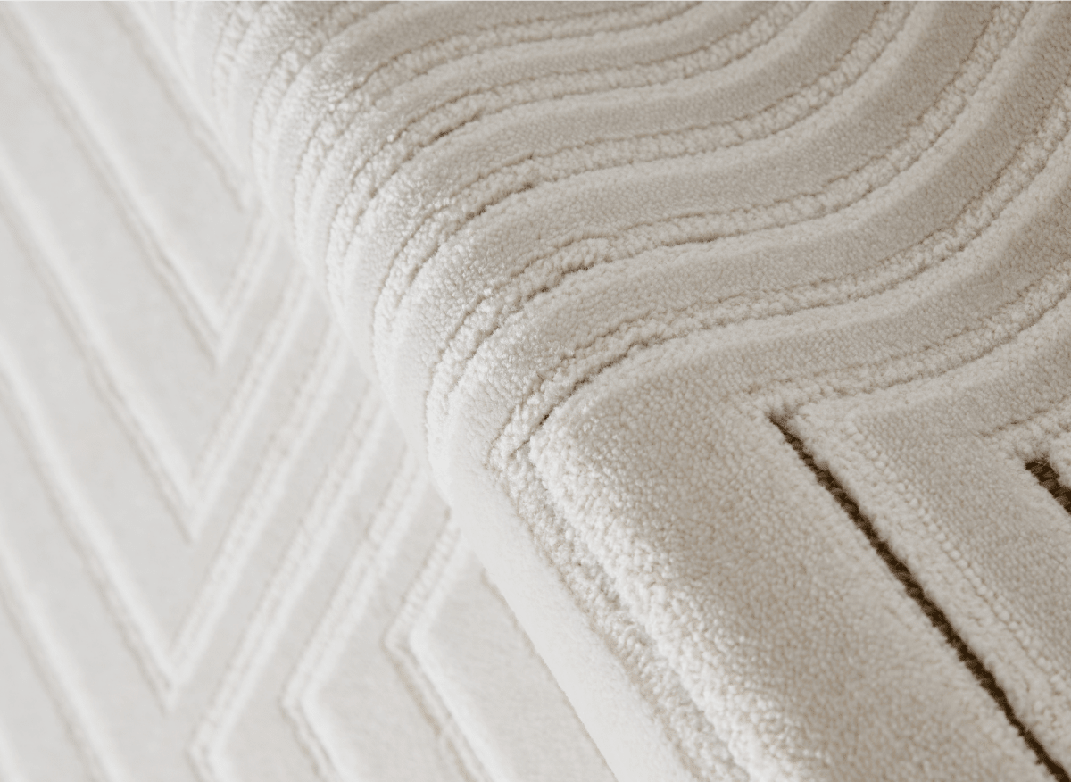 Tapis blanc écru à motifs chevrons  160 x 230 cm AMONA