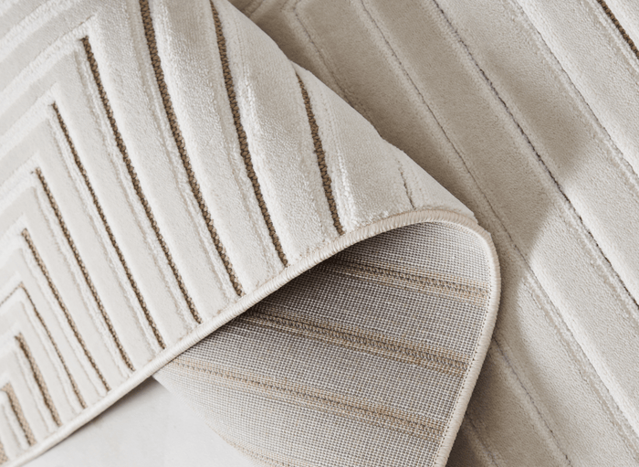Tapis blanc écru à motifs chevrons  160 x 230 cm AMONA