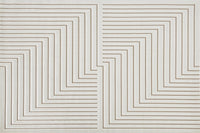 Tapis blanc écru à motifs chevrons  200 x 290 cm AMELIO