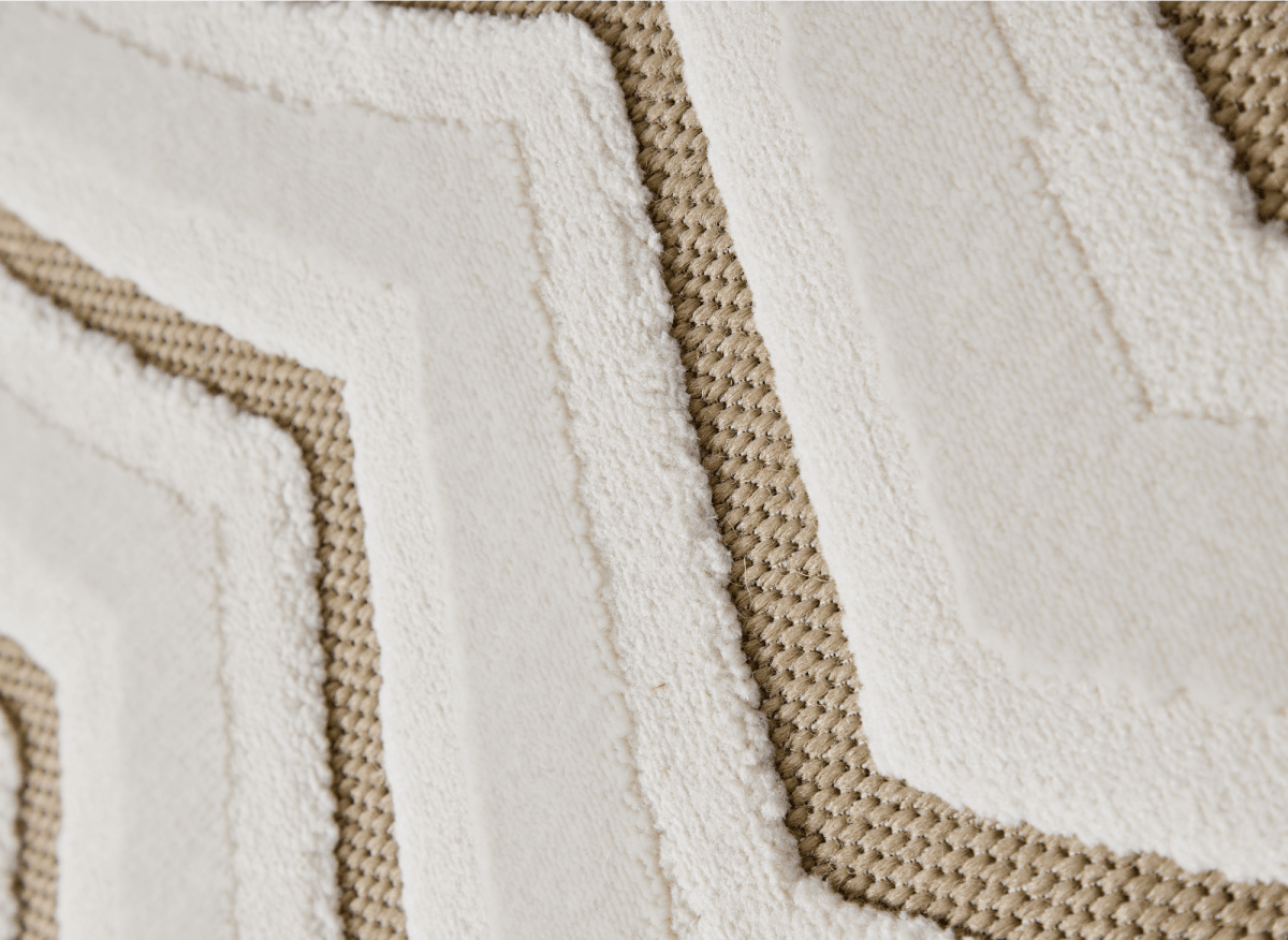 Tapis blanc écru à motifs circulaires beiges 160 x 230 cm ALEO