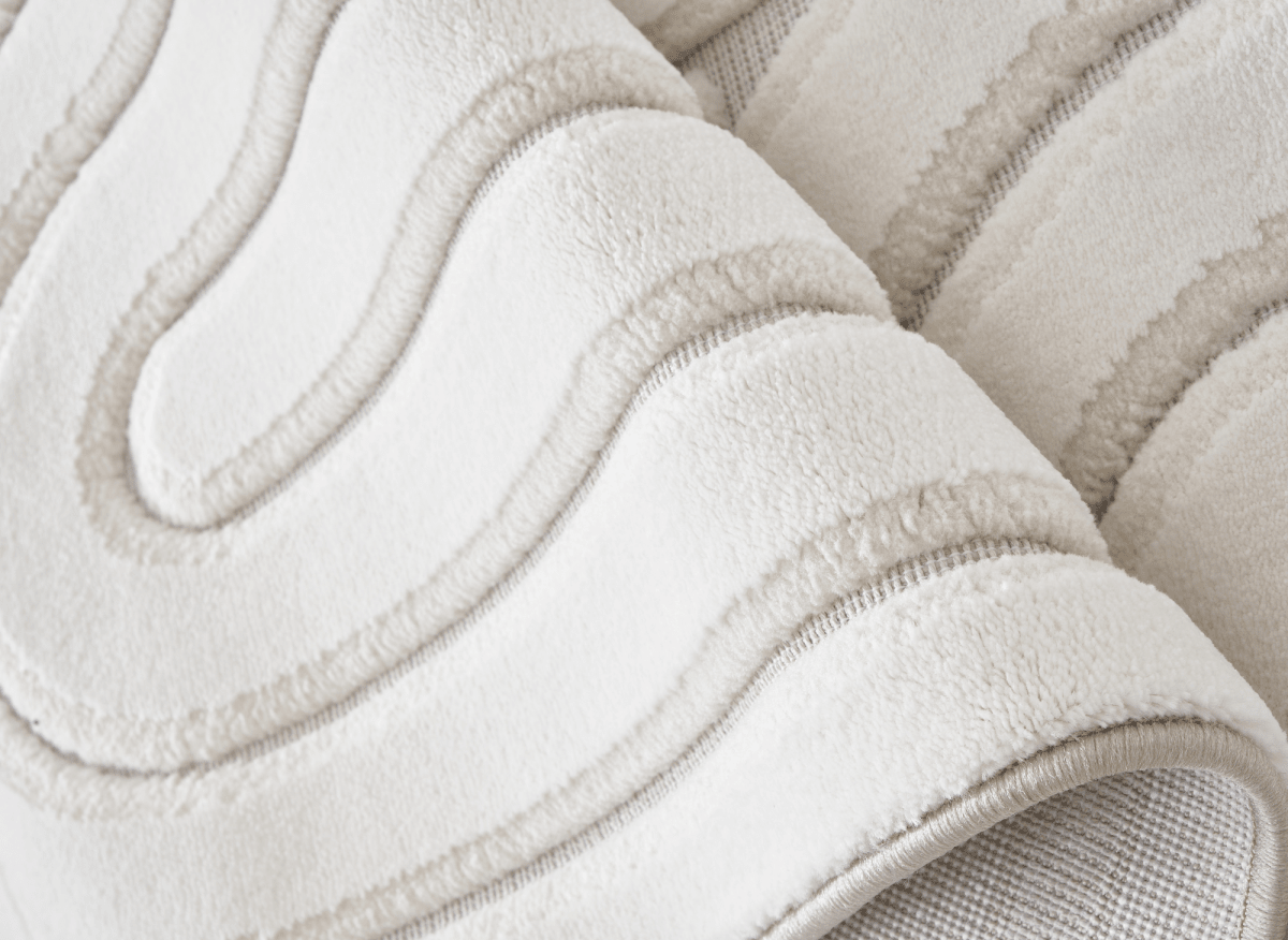 Tapis blanc écru à relief géométriques 154 x 230 cm AFINA