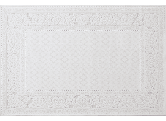 Tapis blanc écru effet moulure parisienne 154 x 230 cm CESAR