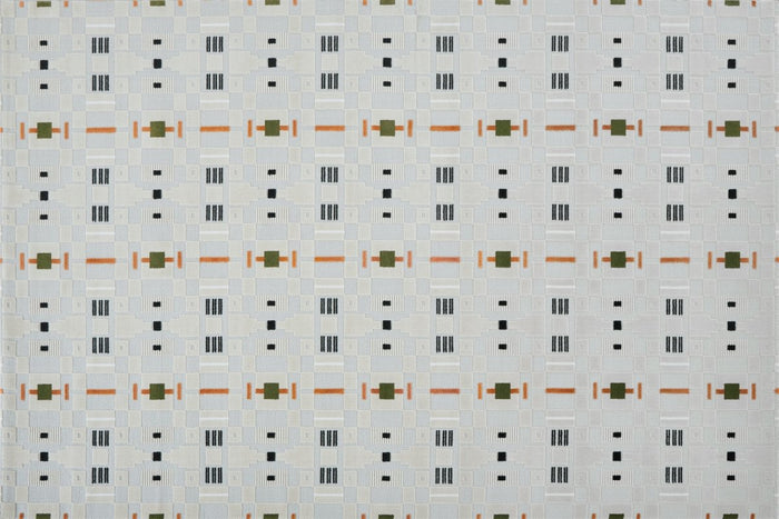 Tapis écru à motifs géométriques verts et orange 160 x 230 cm LOANE