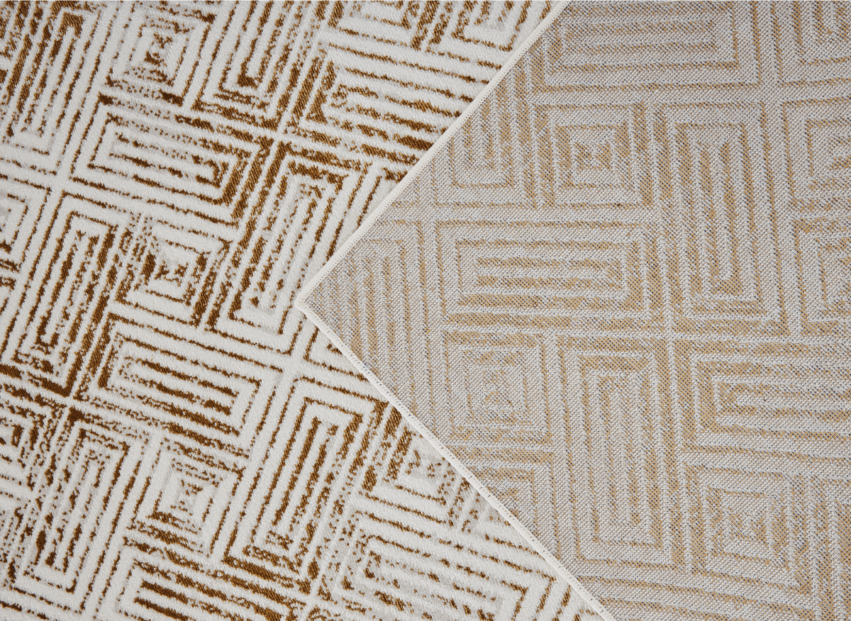 Tapis géométrique beige et marron 160 x 230 cm CARAMEL