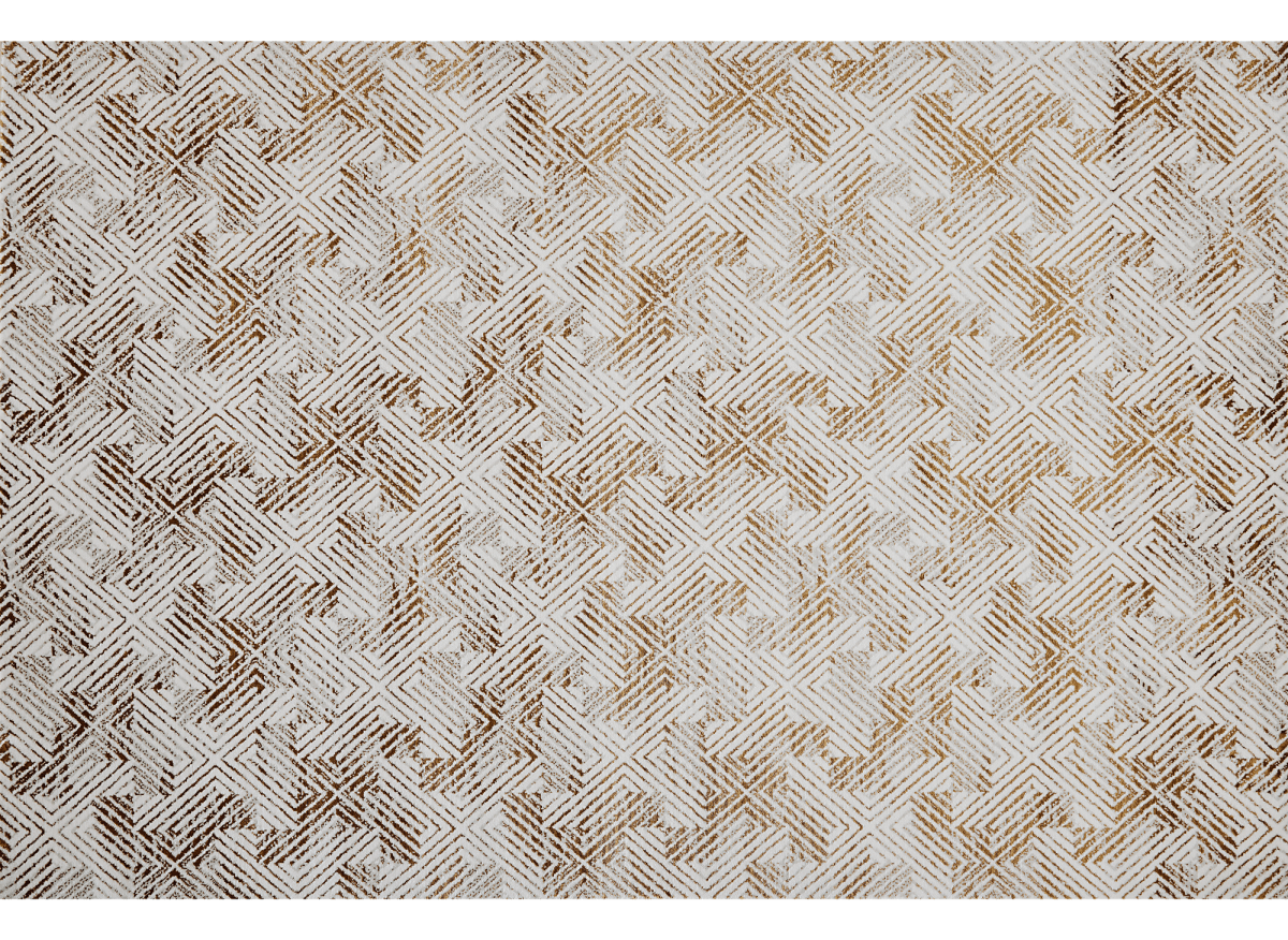 Tapis géométrique beige et marron 160 x 230 cm CARAMEL