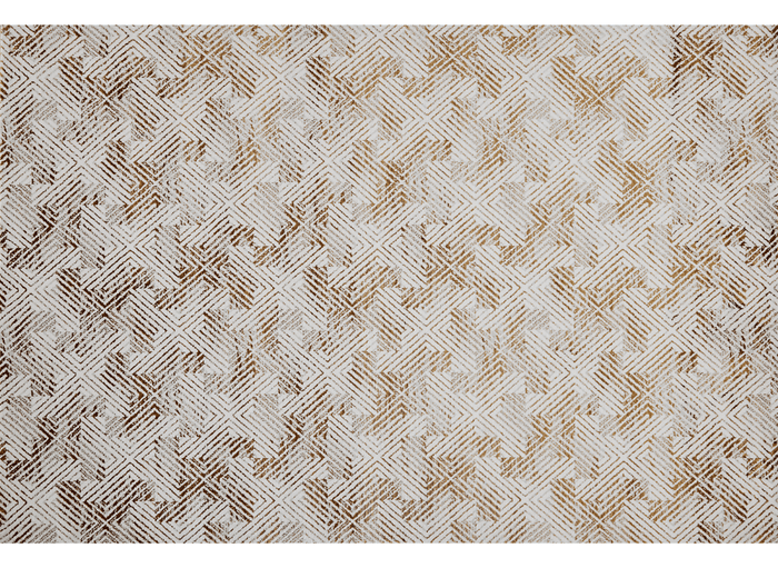 Tapis géométrique beige et marron 160 x 230 cm CARAMEL