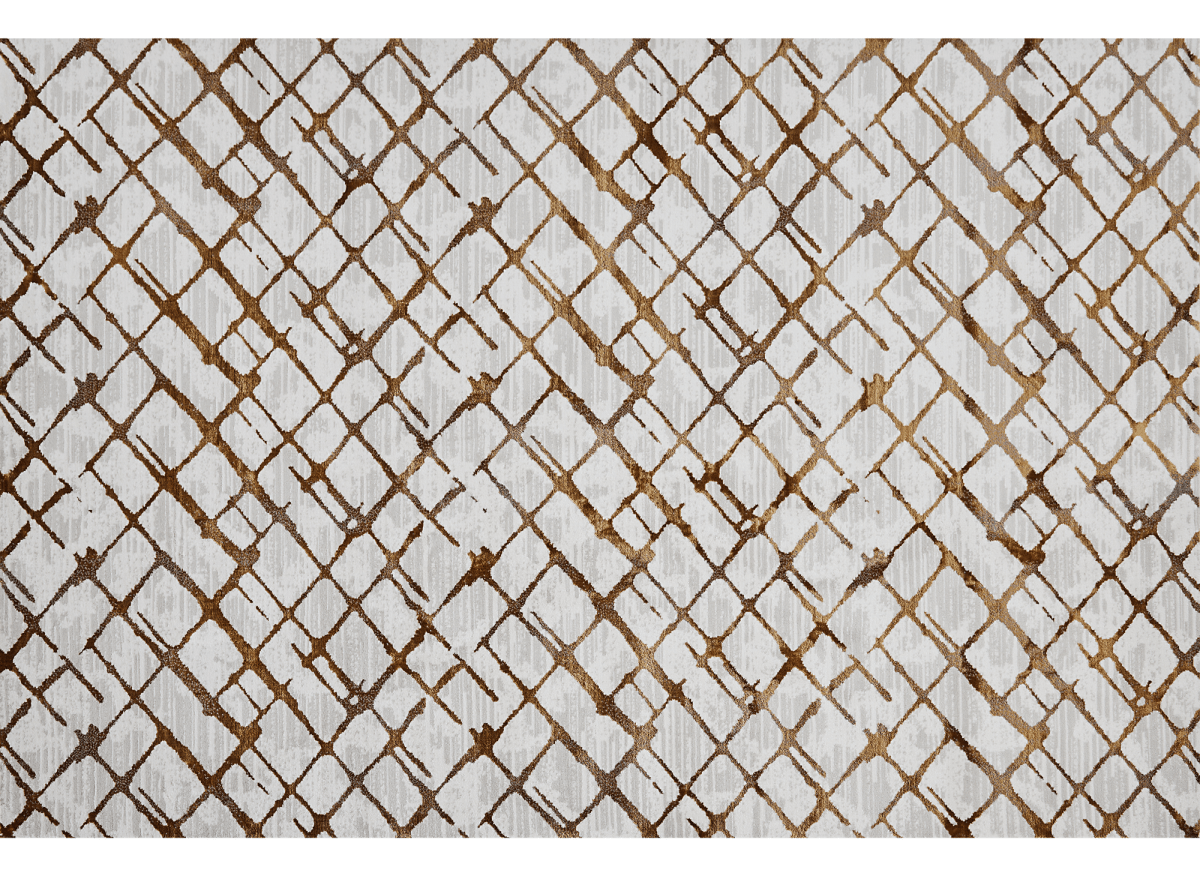 Tapis géométrique taupe et marron 160 x 230 cm LATTICE