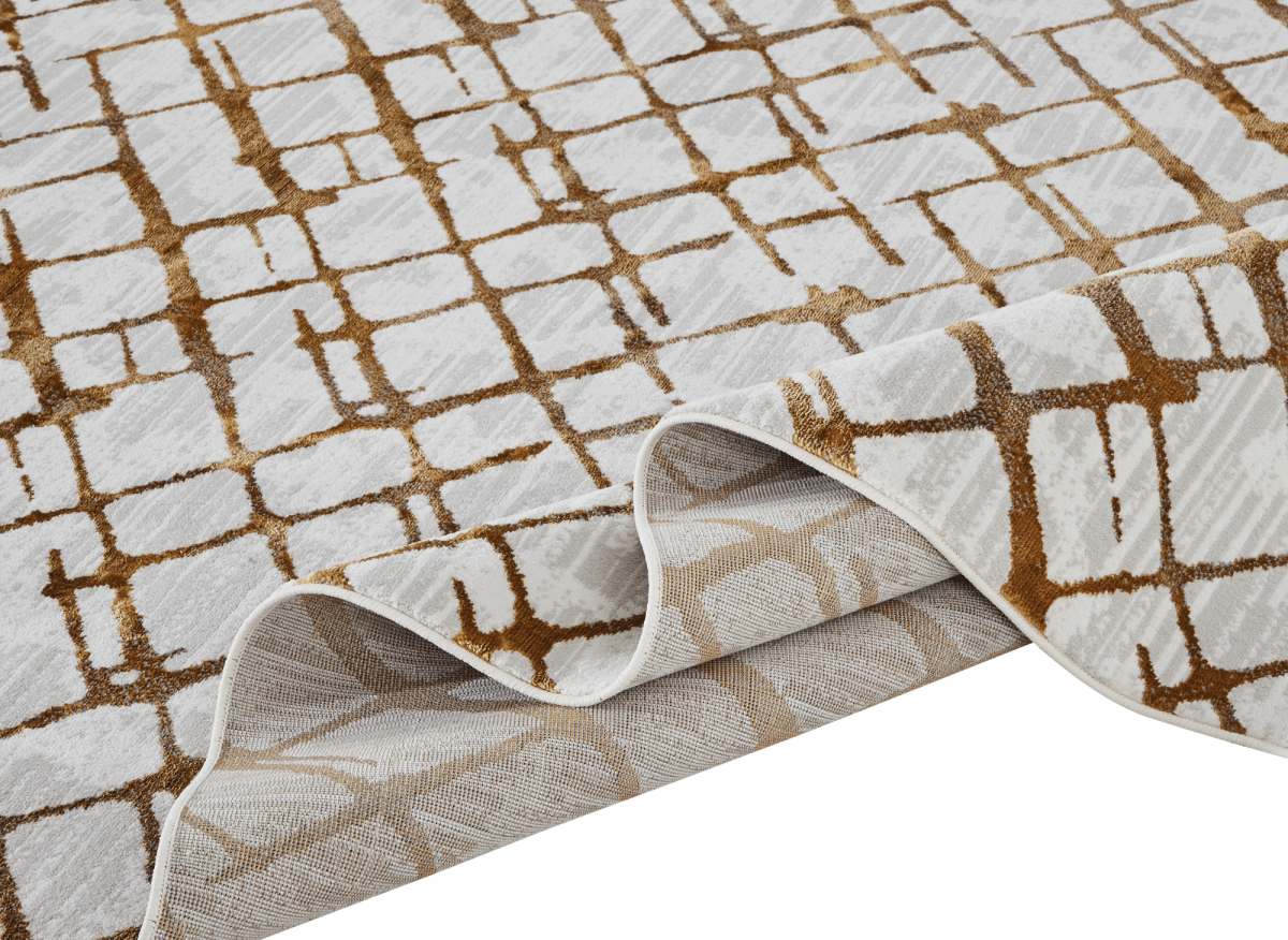 Tapis géométrique taupe et marron 200 x 290 cm LATTICE