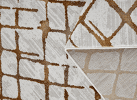 Tapis géométrique taupe et marron 200 x 290 cm LATTICE