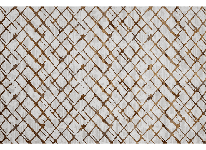 Tapis géométrique taupe et marron 200 x 290 cm LATTICE