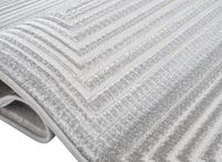Tapis graphique art déco gris et blanc 160 x 230 cm HALL
