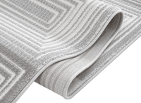 Tapis graphique art déco gris et blanc 160 x 230 cm HALL