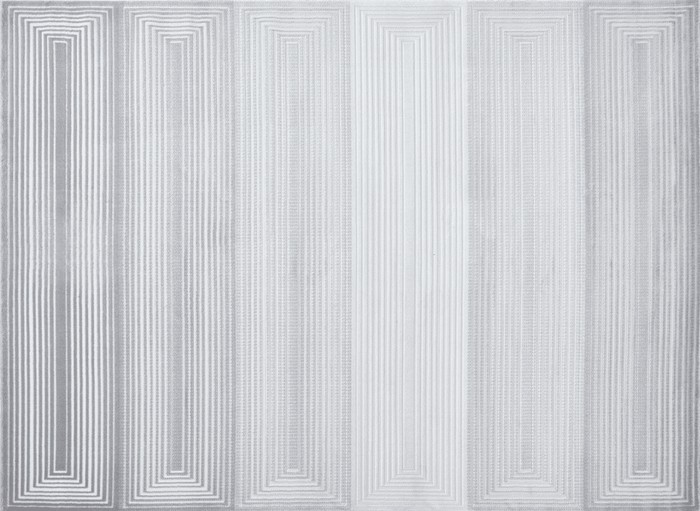 Tapis graphique art déco gris et blanc 200 x 290 cm HALL