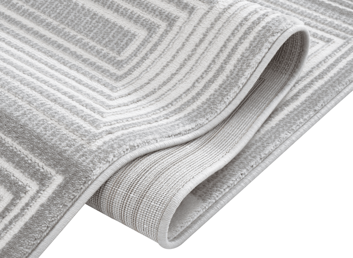Tapis graphique art déco gris et blanc 200 x 290 cm HALL