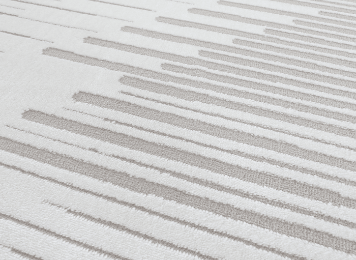 Tapis gris à lignes asymétriques 160 x 230 cm VENISE