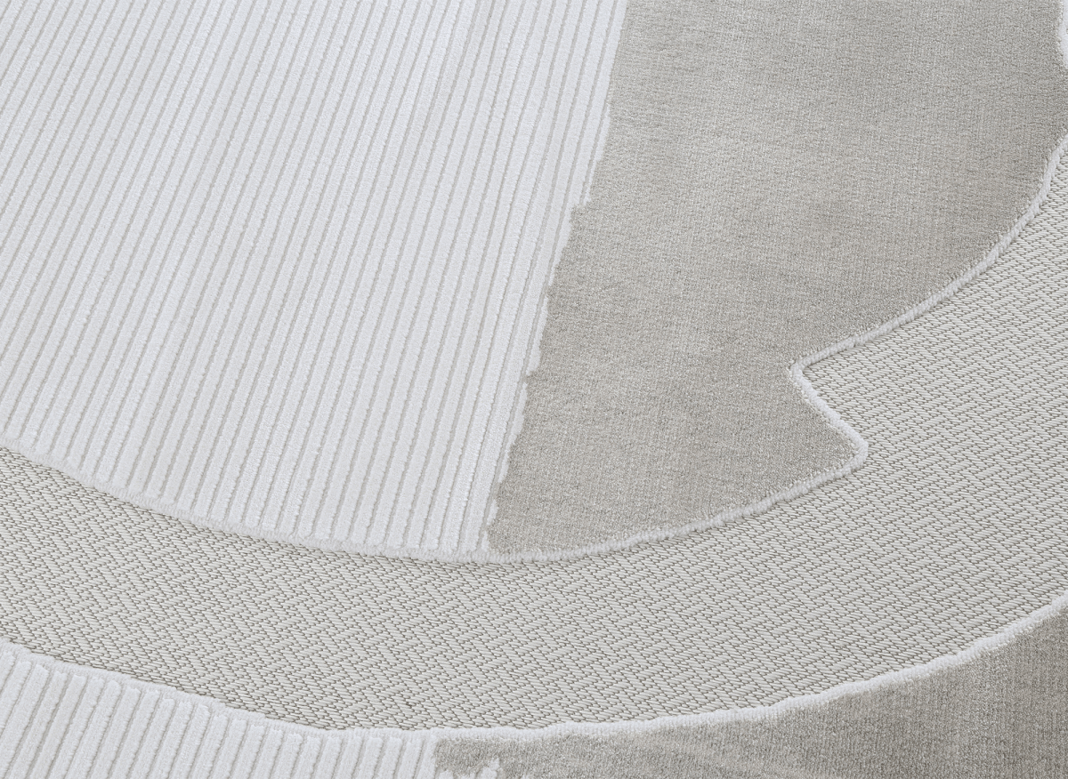 Tapis gris à motif circulaire 200 x 290 cm SYDNEY