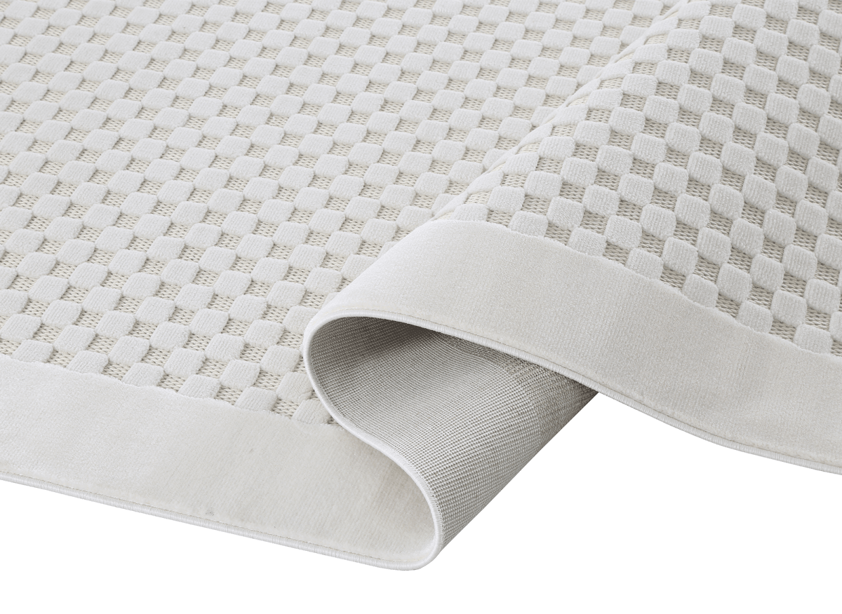 Tapis gris à motifs carreaux 160 x 230 cm MATILA