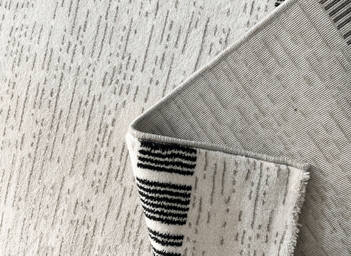 Tapis gris à motifs de bandes 160 x 230 cm TILLEUL