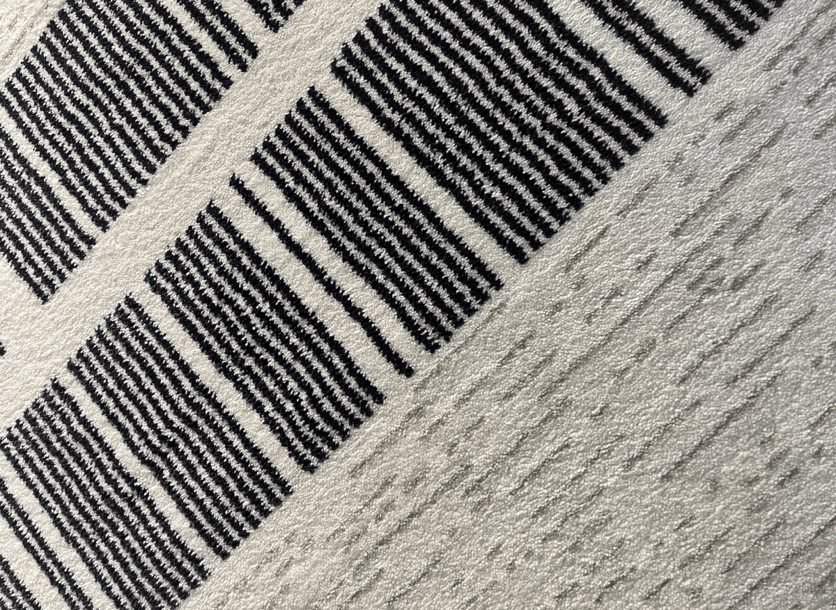 Tapis gris à motifs de bandes 160 x 230 cm TILLEUL
