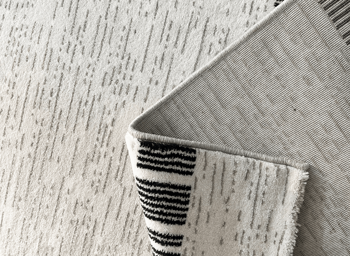 Tapis gris à motifs de bandes 200 x 290 cm TILLEUL