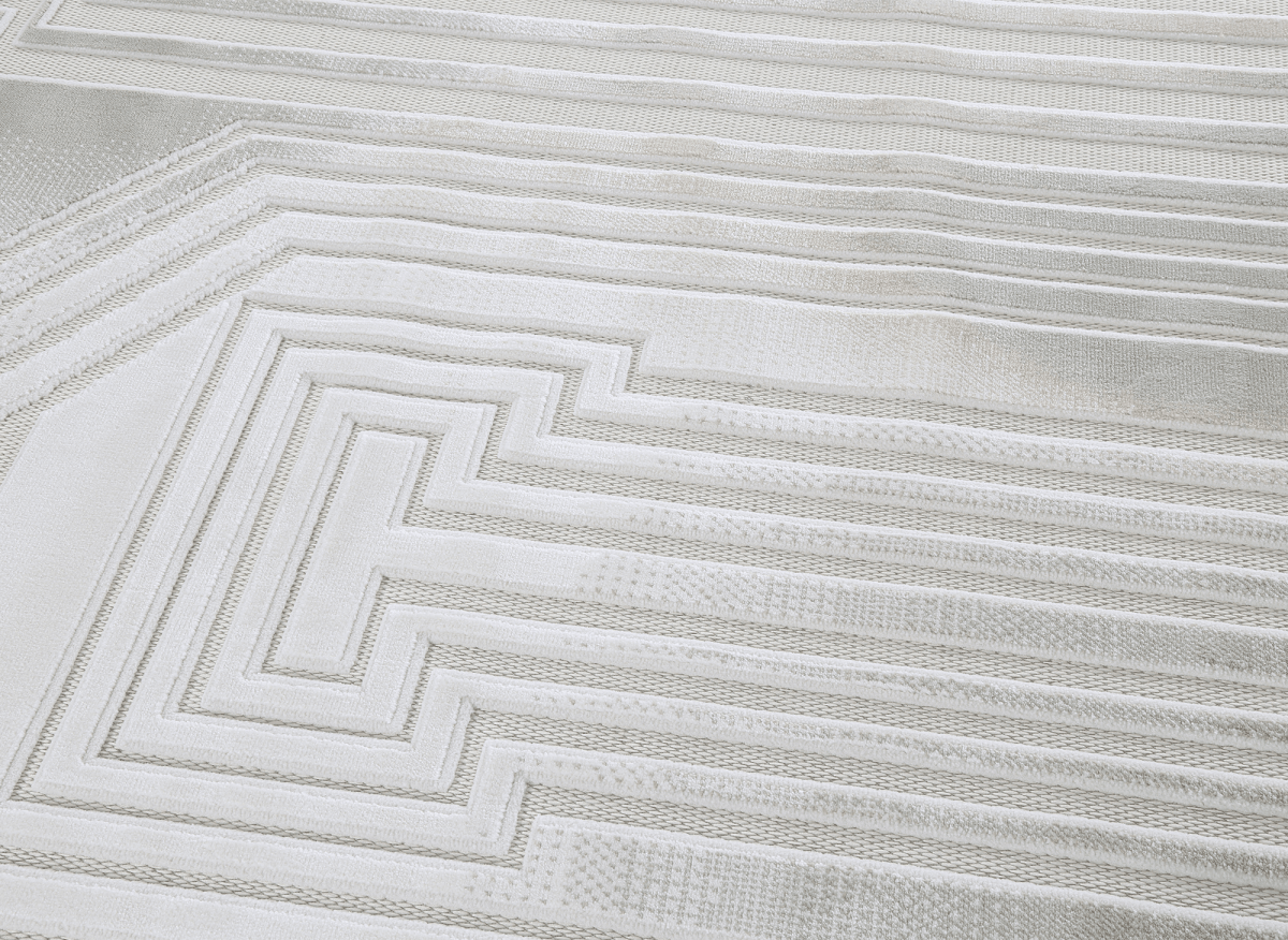 Tapis gris à motifs de lignes 200 x 290 cm PERTONA