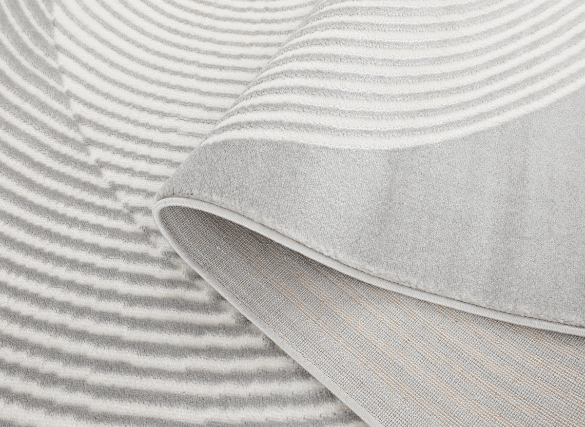 Tapis gris à motifs ronds 160 x 230 cm UTAH