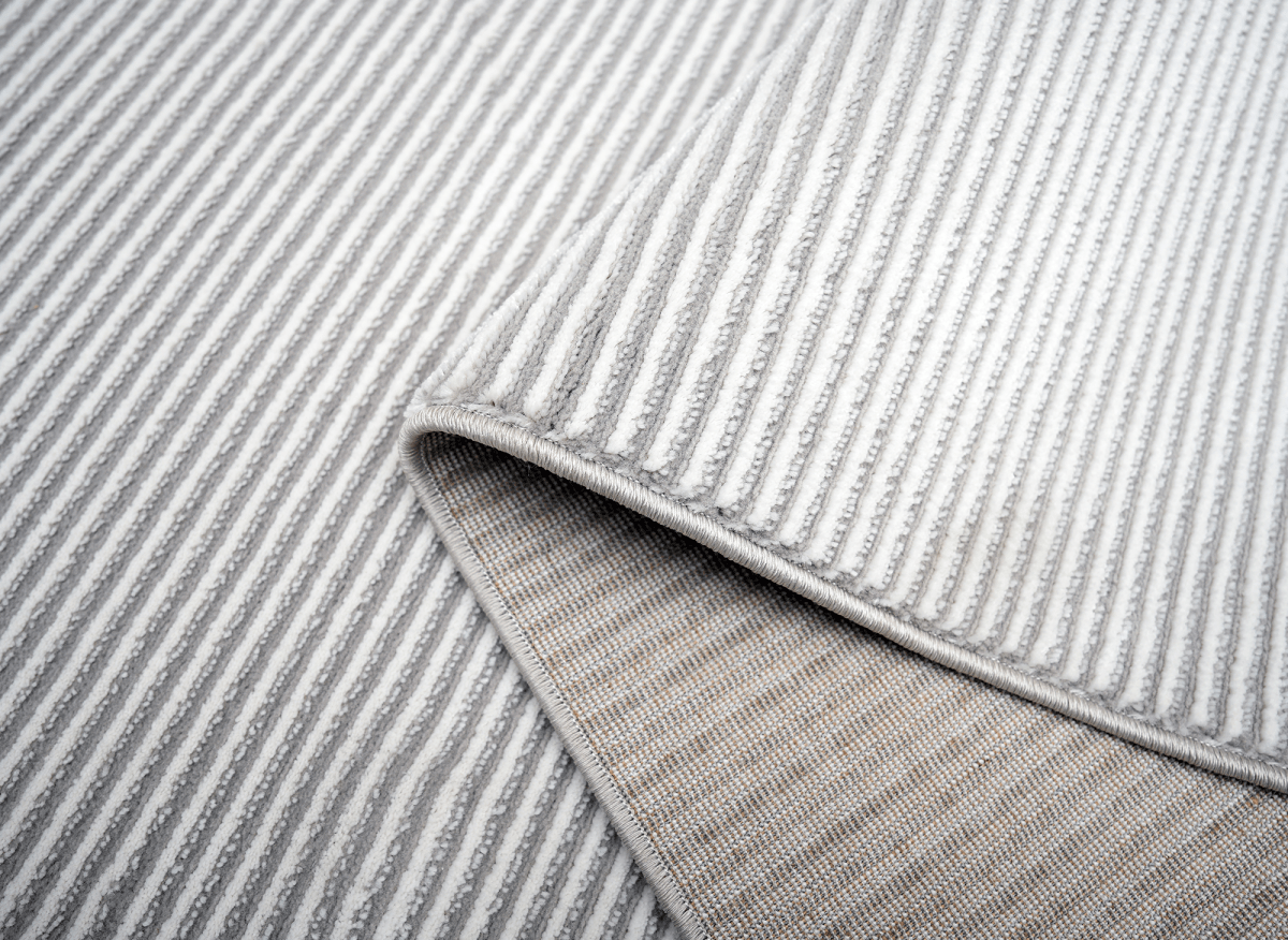 Tapis gris à rayures 200 x 290 cm CLEO
