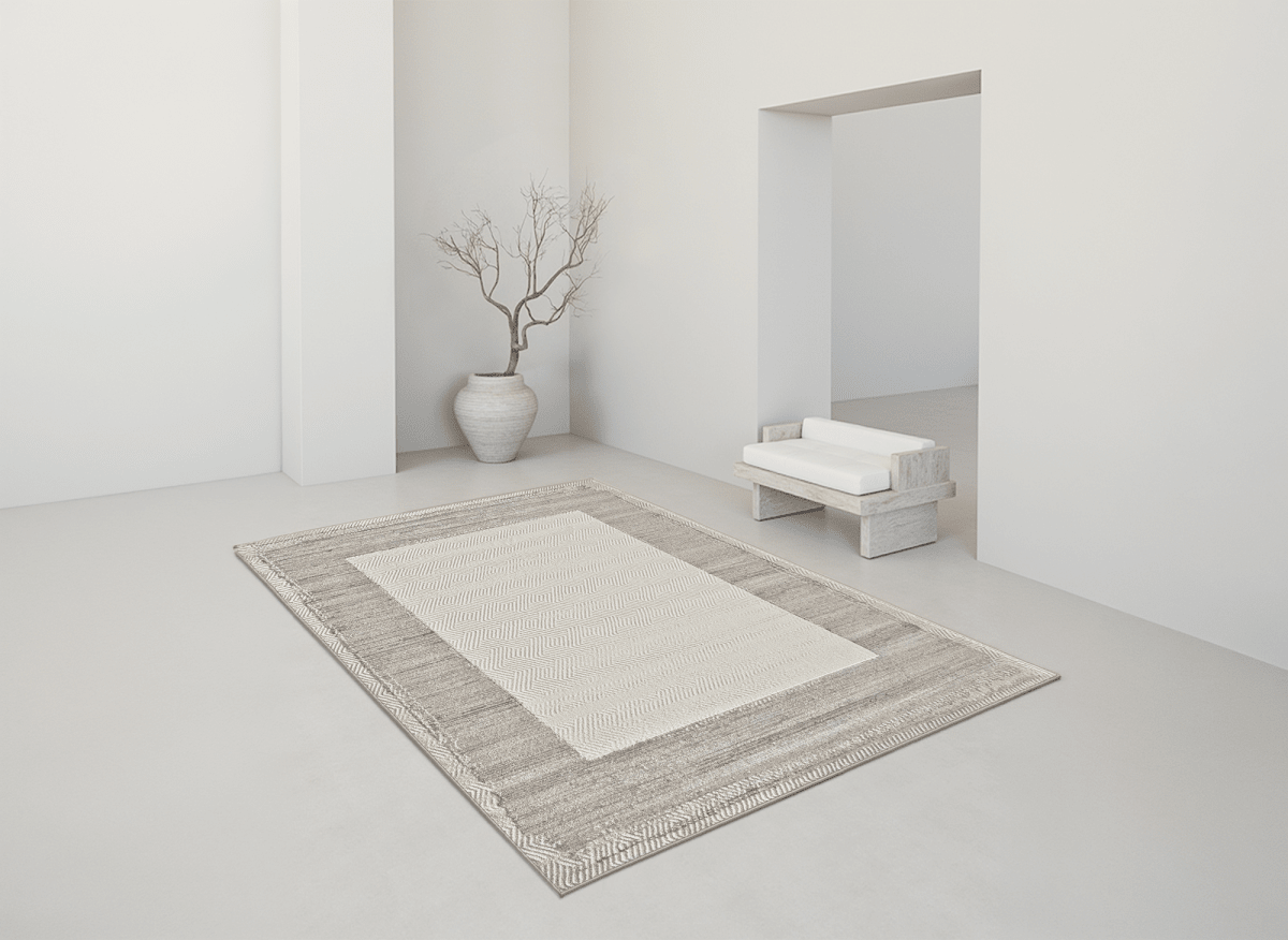 Tapis gris à tissu texturé 160 x 230 cm SOLIS