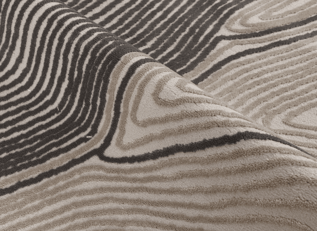 Tapis gris et beige à motifs 160 x 230 cm LYAH