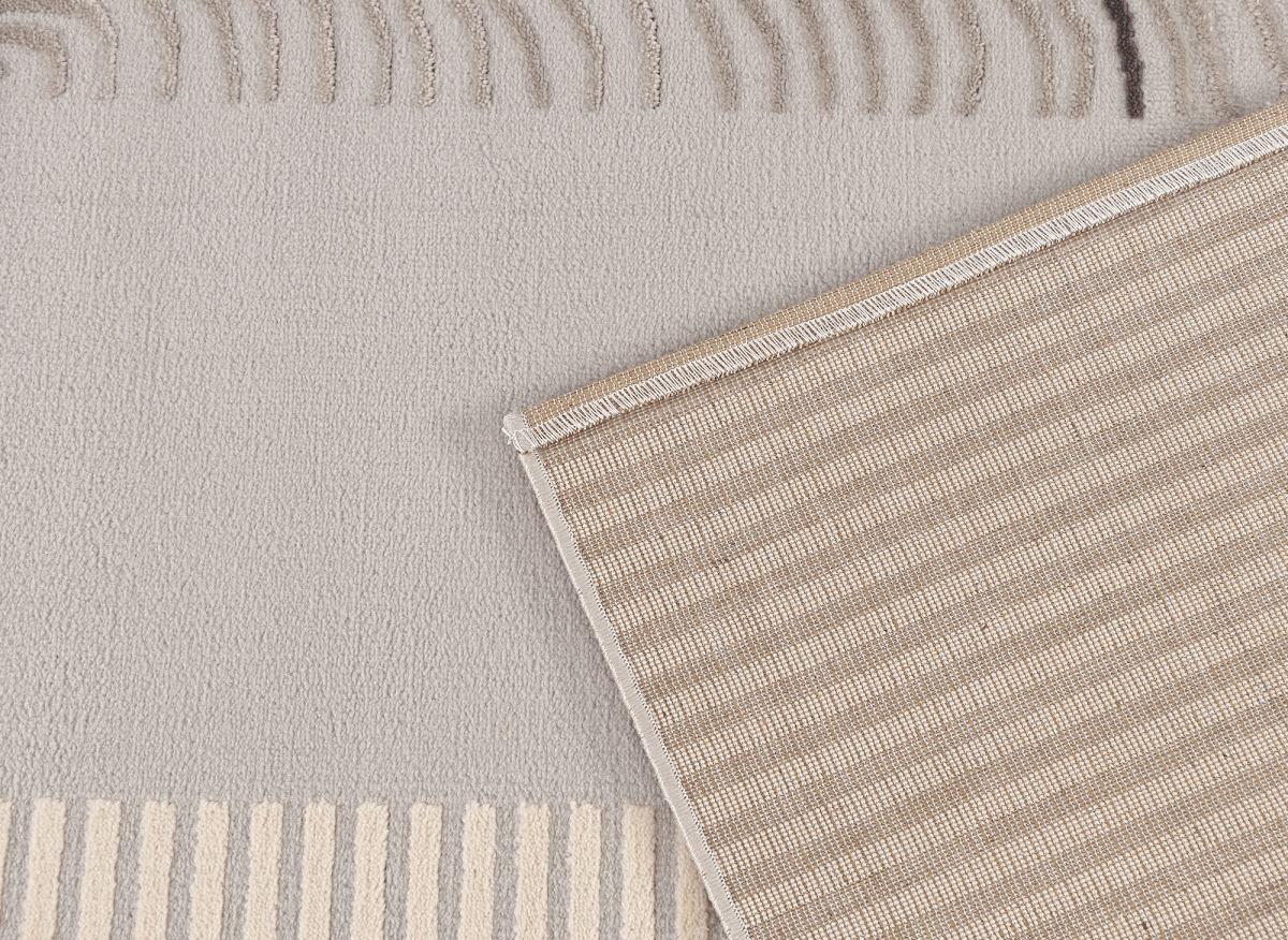 Tapis gris et beige à motifs 160 x 230 cm LYAH