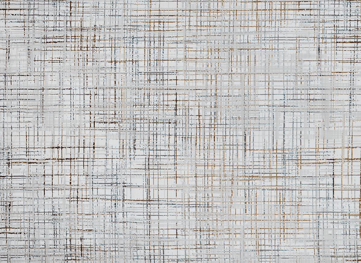 Tapis motif quadrillage beige et bleu 160 x 230 cm GRIND