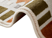 Tapis terracotta à motifs géométriques verts et beige 160 x 230 cm SAHEL